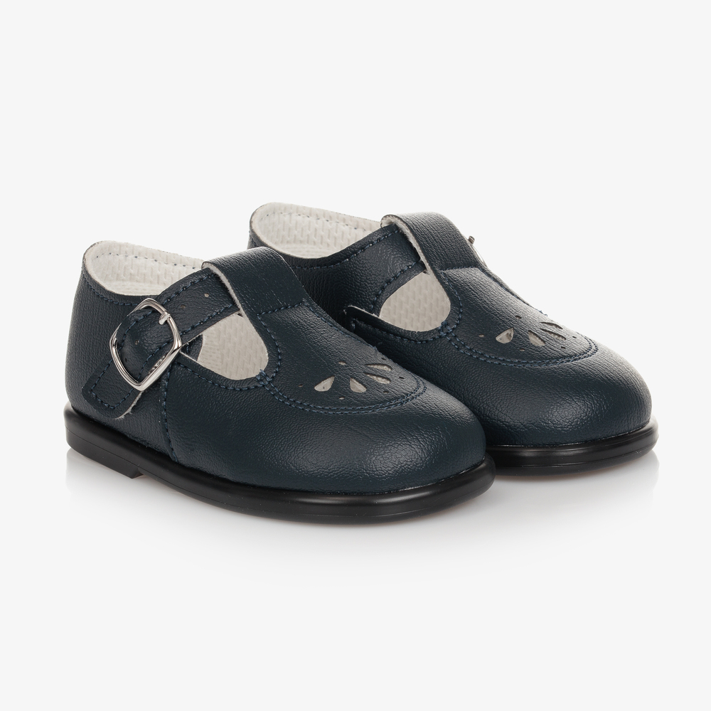 Early Days - Navy Blue T-Bar Shoes | Childrensalon