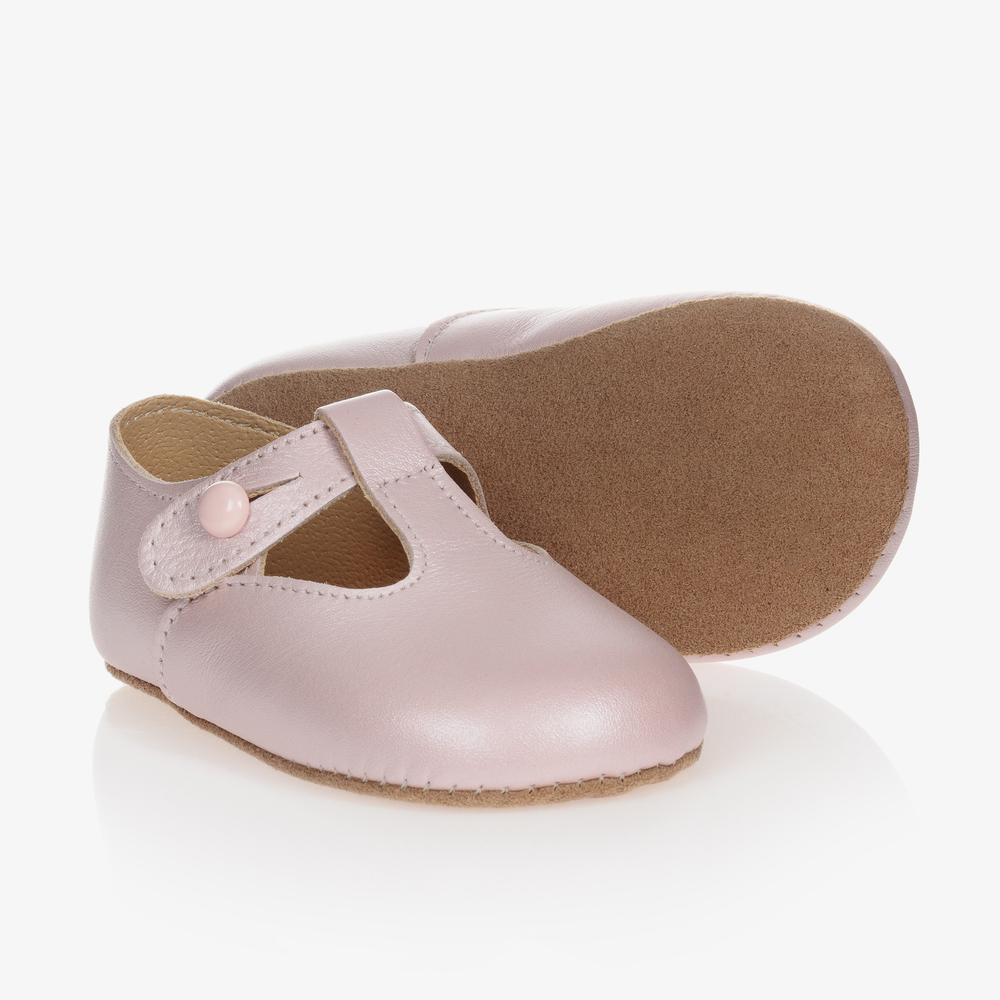 Early Days - Pink Leather Pre-Walker Shoes | Childrensalon