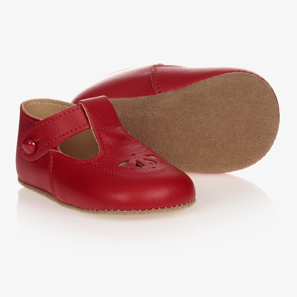 Early Days - حذاء جلد لون أحمر لمرحلة ما قبل المشي | Childrensalon