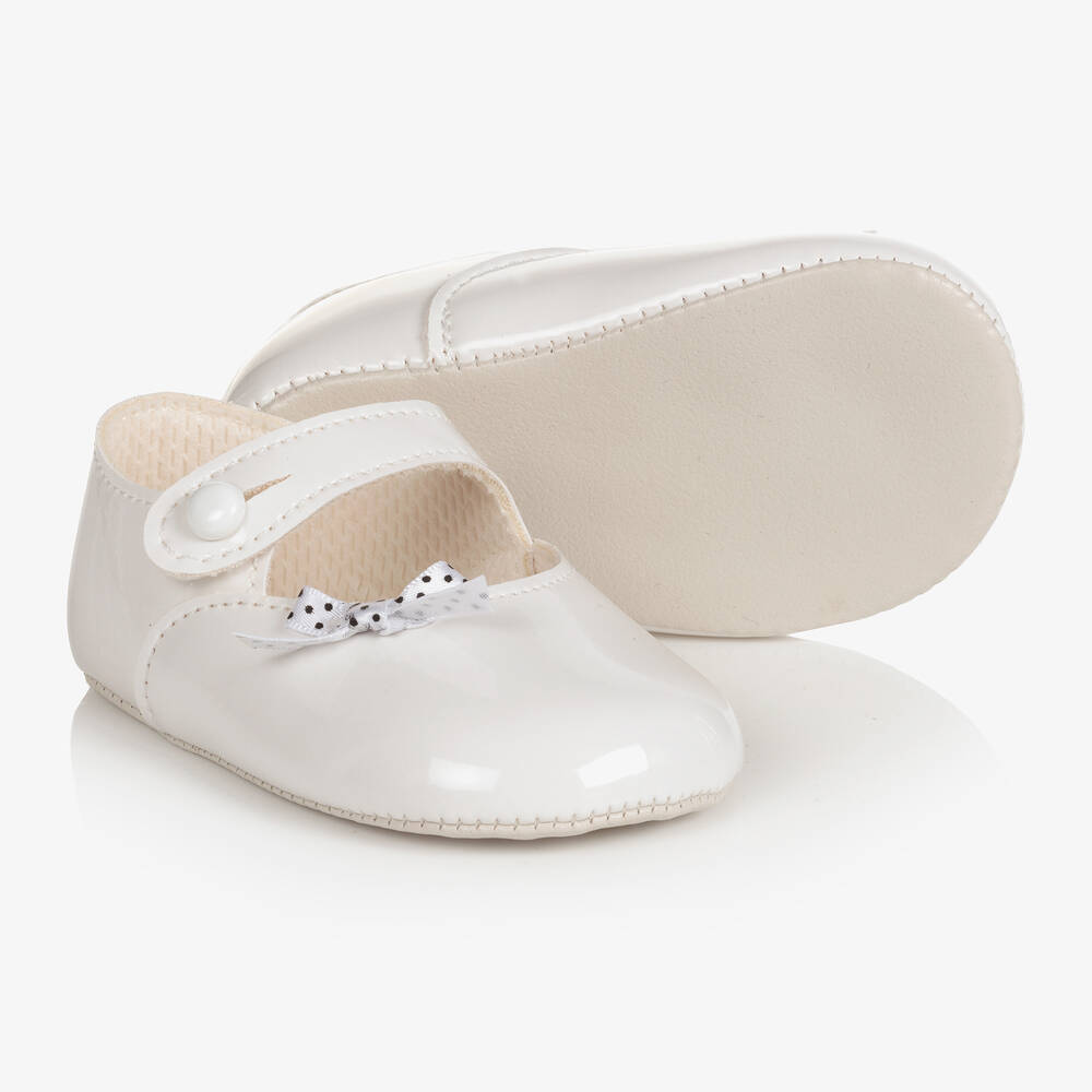 Early Days Babies' Girls White Patent Pre-walker Shoes