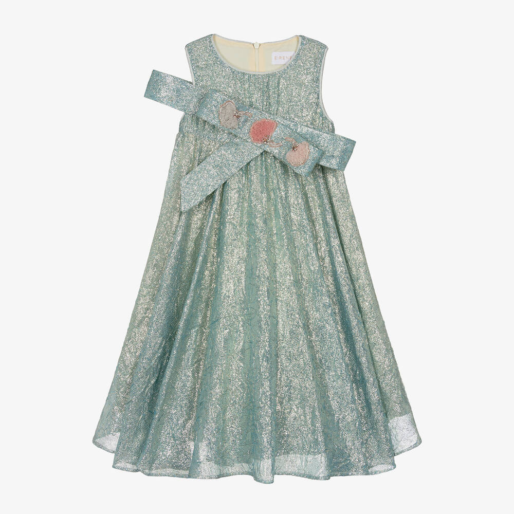 EIRENE - Girls Blue Sleeveless Shimmer Dress | Childrensalon