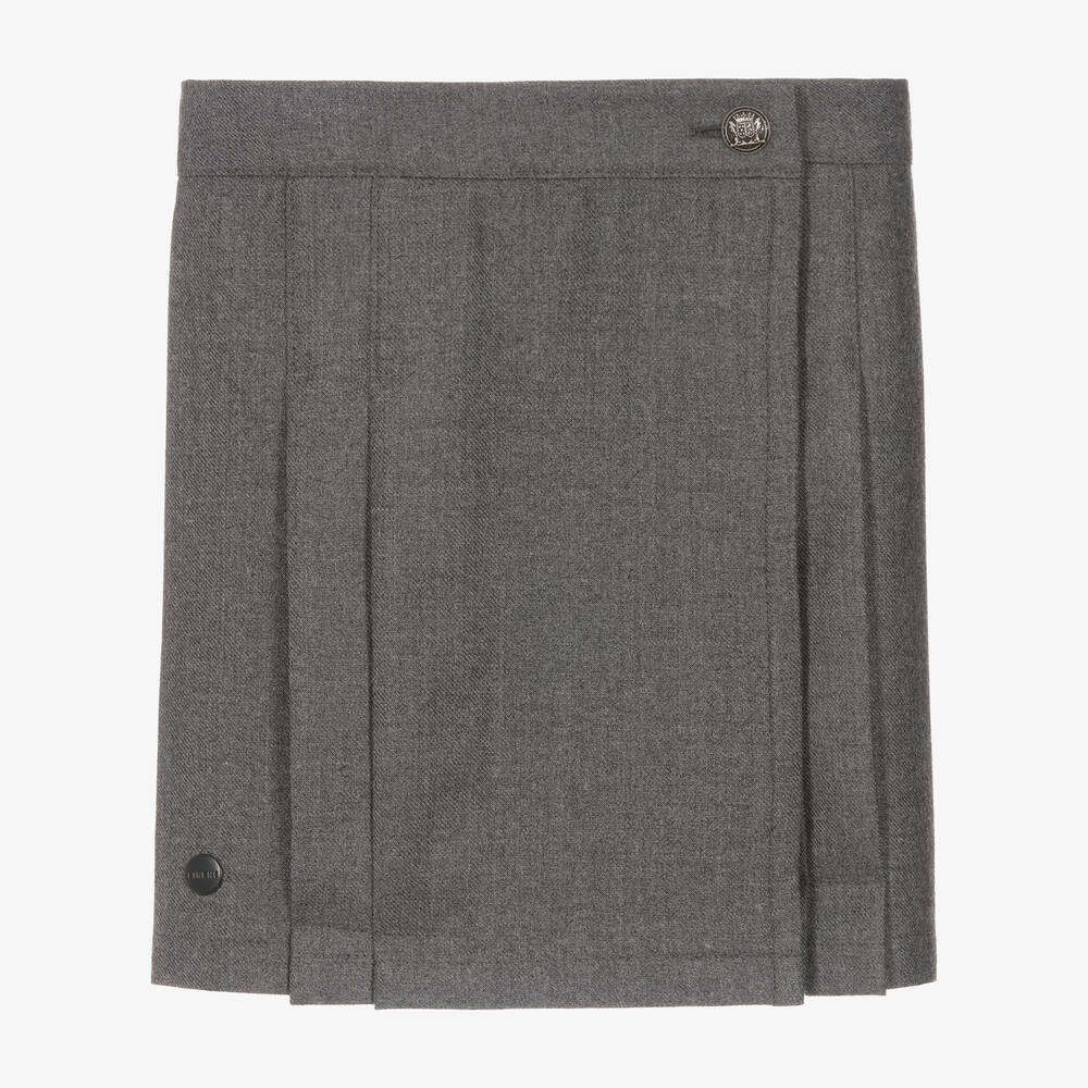 EIRENE - Girls Grey Cotton Skirt | Childrensalon