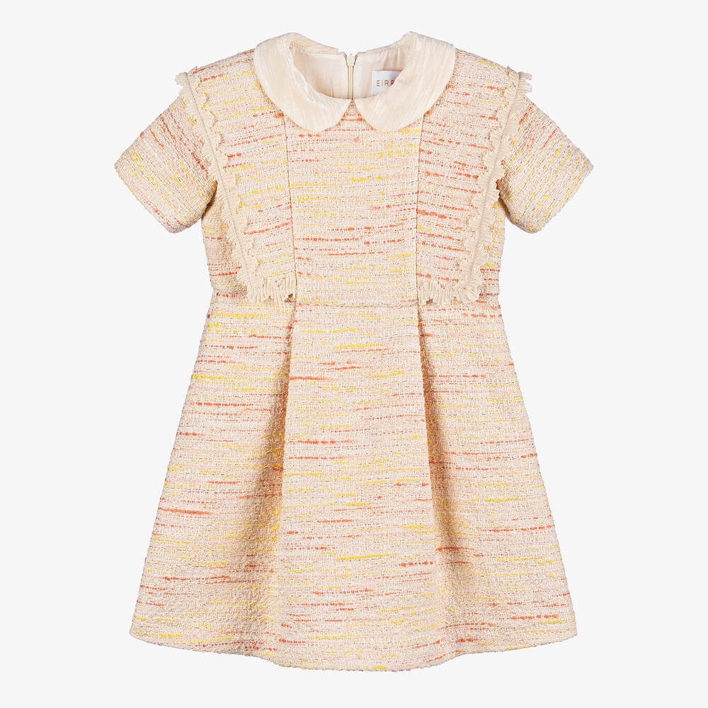 EIRENE - Girls Ivory & Yellow Tweed Dress | Childrensalon