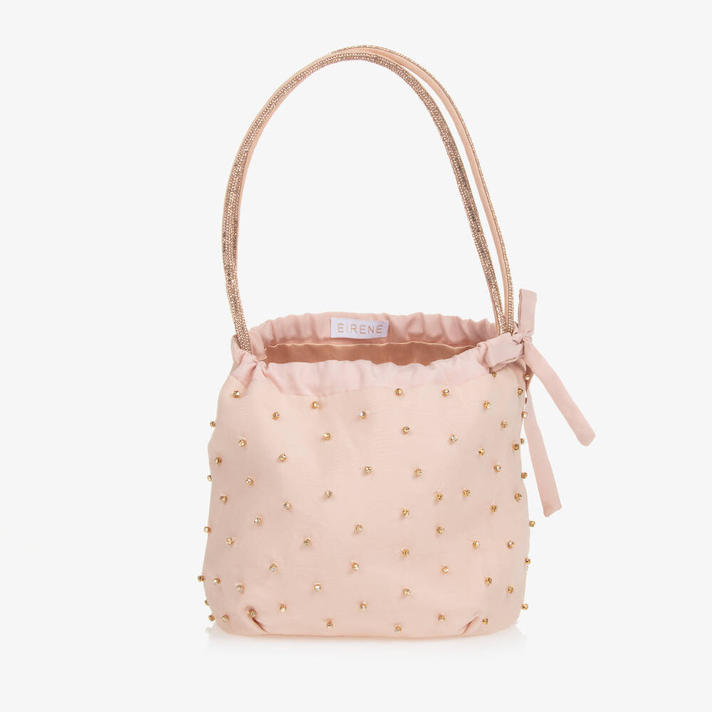 EIRENE - Girls Pale Pink Crystal Handbag (23cm) | Childrensalon