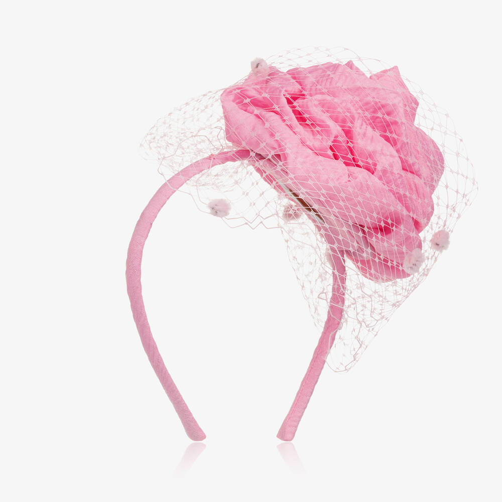 EIRENE - Girls Pink Flower Fascinator Hairband | Childrensalon