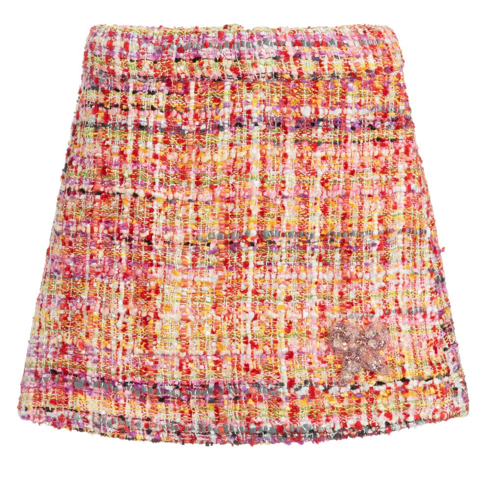 EIRENE - Girls Pink Tweed Skirt | Childrensalon