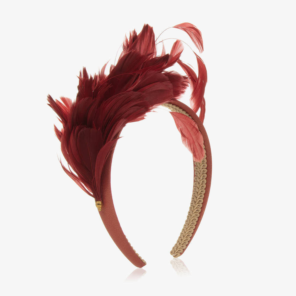 EIRENE - Girls Red Feather Hairband | Childrensalon