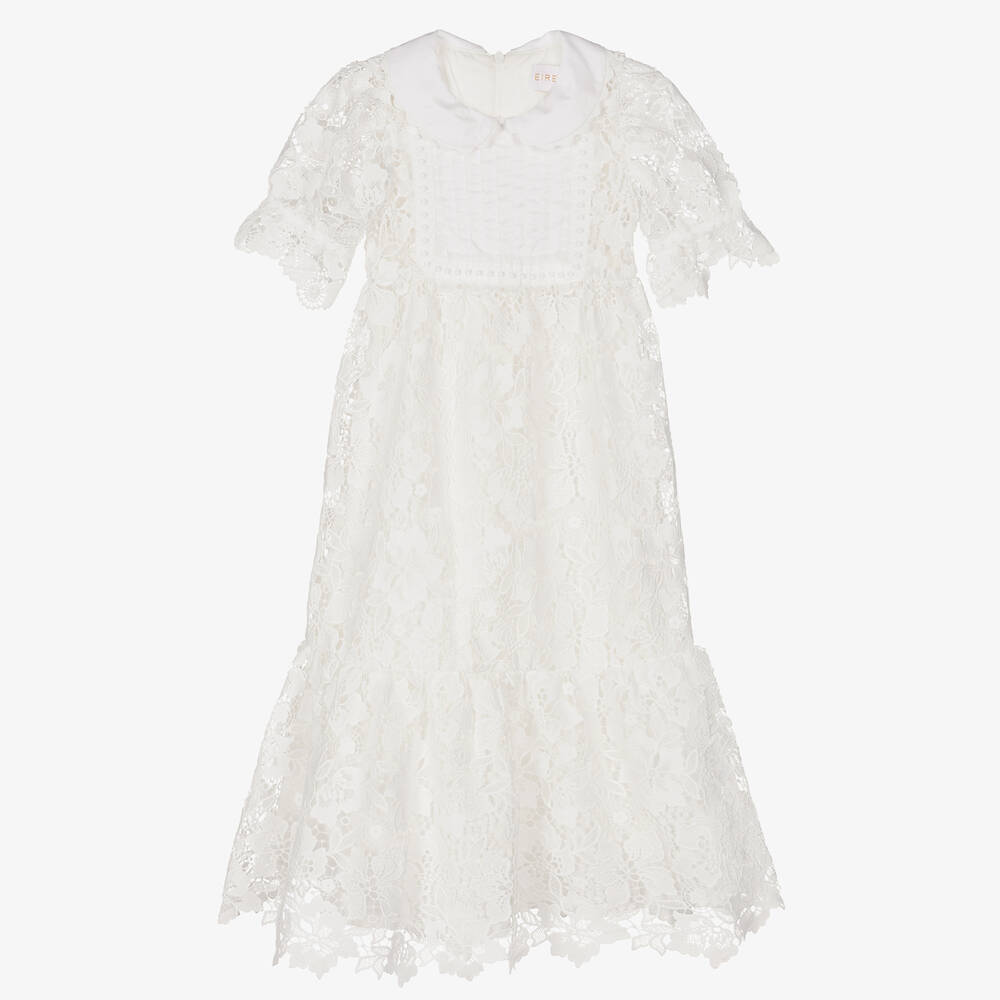 EIRENE - Girls White Lace Dress | Childrensalon