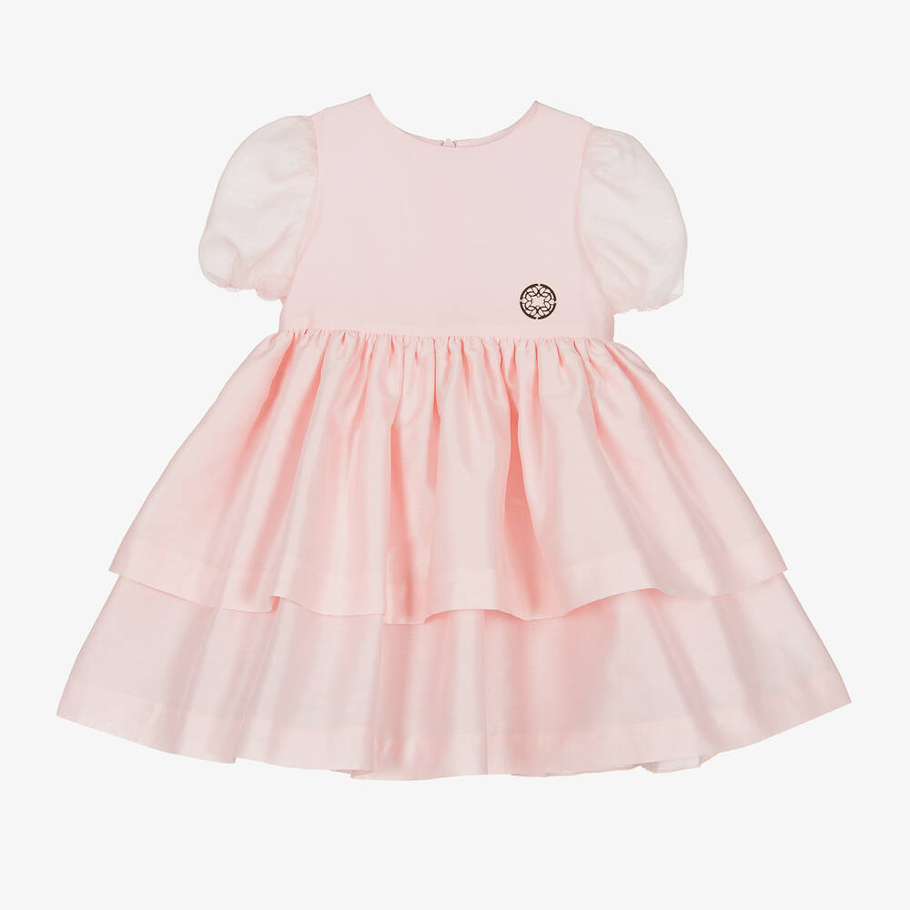 Elie Saab - Baby Girls Pink Cotton & Silk Dress | Childrensalon