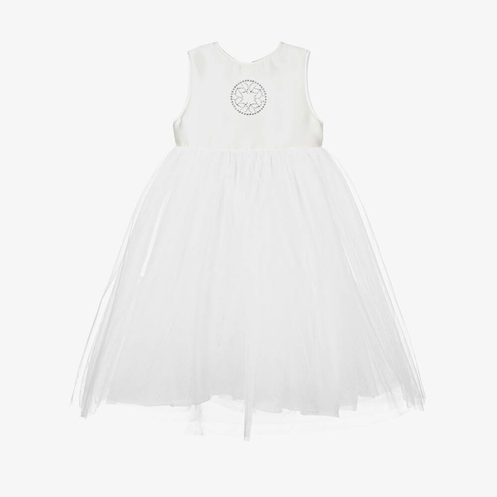 Elie Saab Babies' Girls Ivory Silk & Tulle Dress
