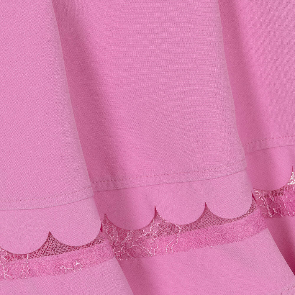 Elie Saab - Girls Pink Scalloped Crêpe Dress | Childrensalon
