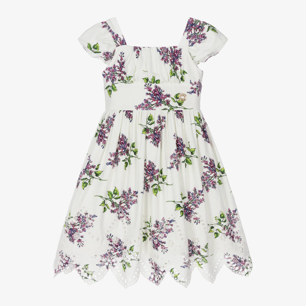 Elie Saab - Белое платье с цветами для девочек | Childrensalon
