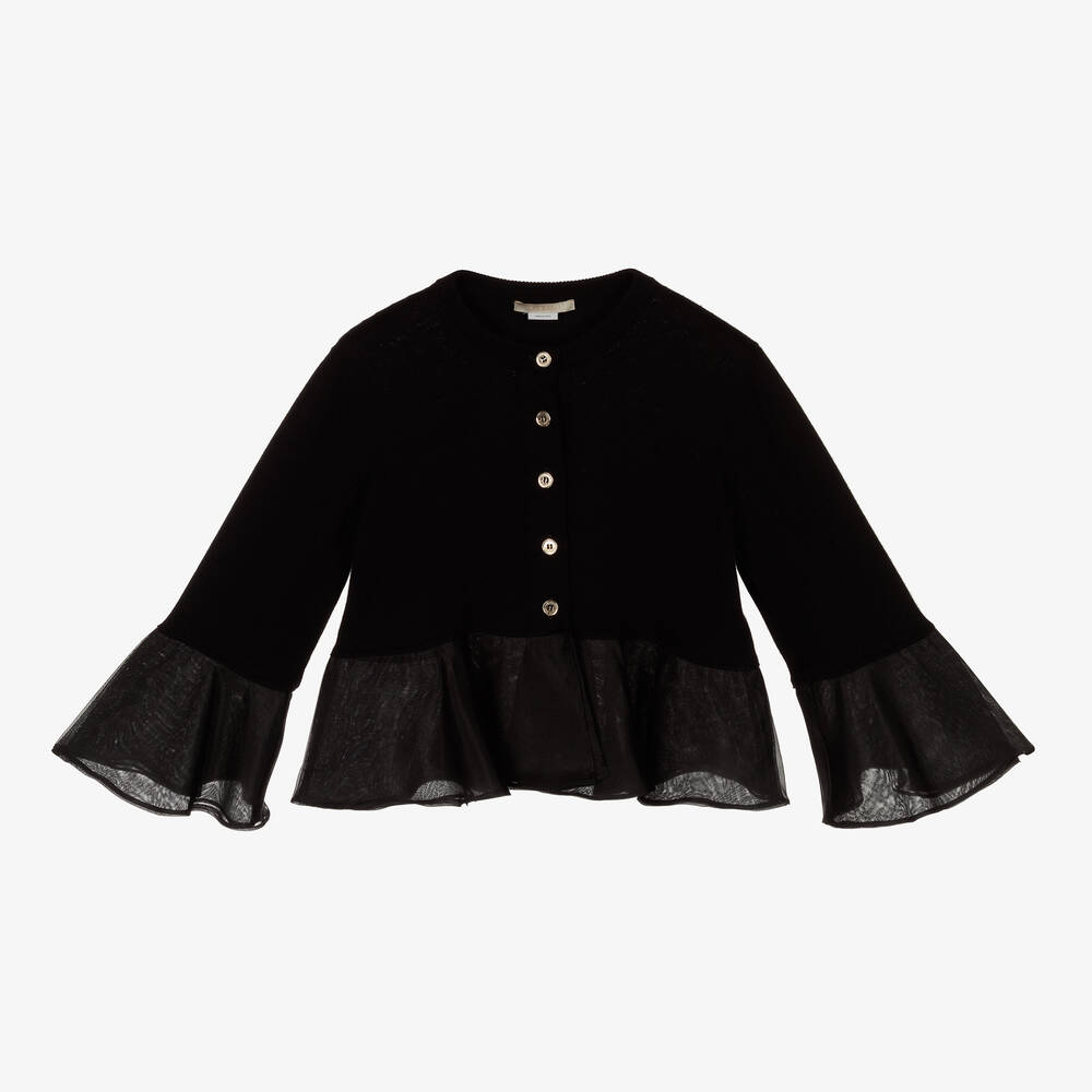Elie Saab Teen Girls Black Knitted Cardigan