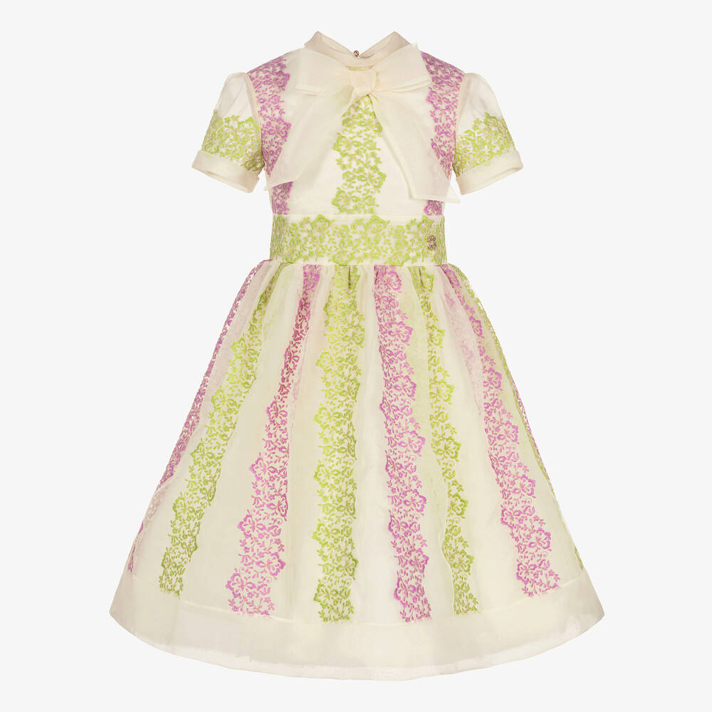 Elie Saab - Teen Girls Ivory Embroidered Organza Dress | Childrensalon