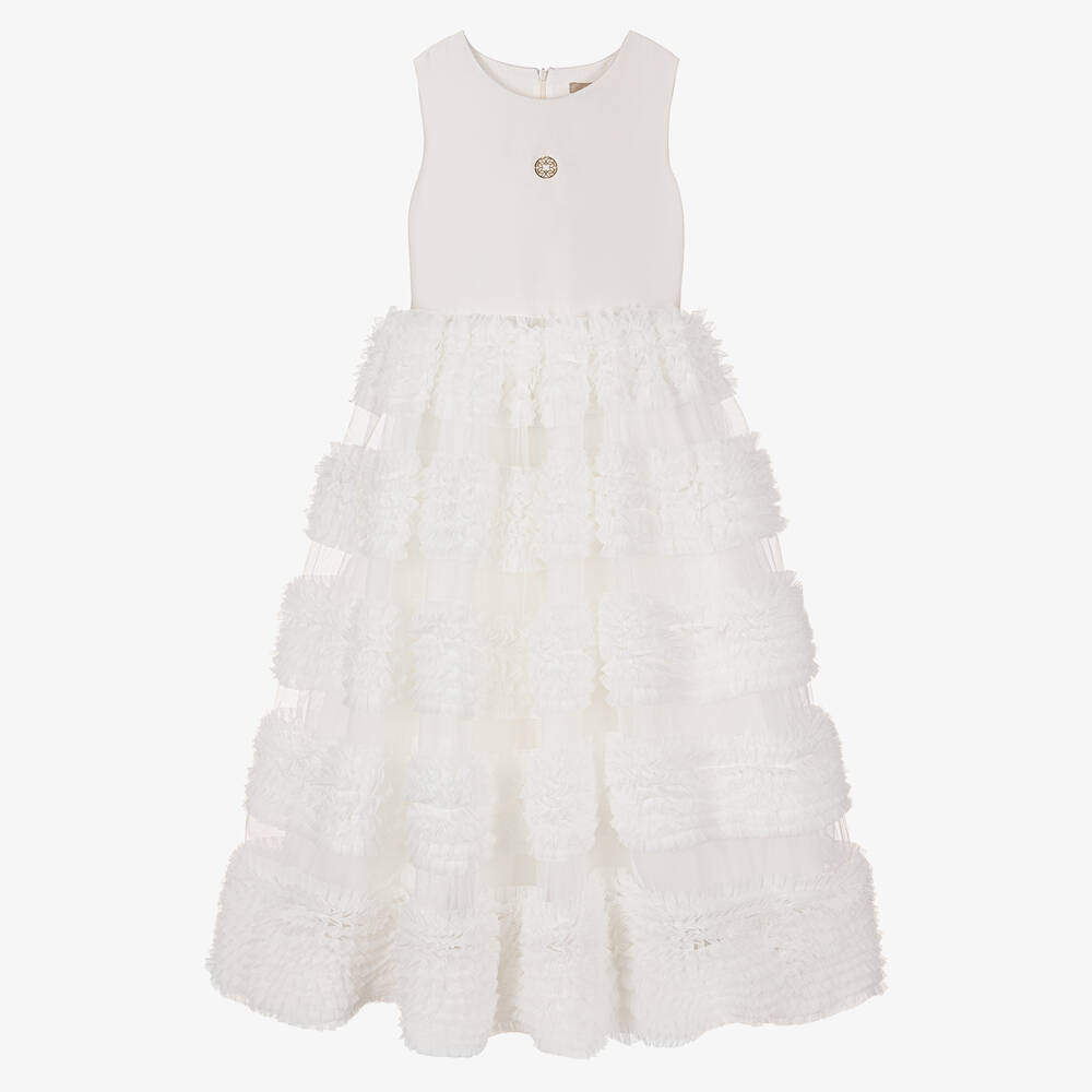 Elie Saab - Кремово-белое платье из тюля | Childrensalon