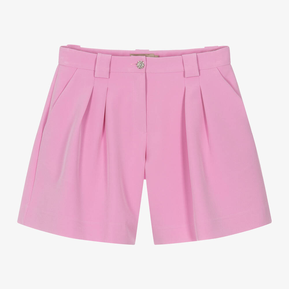 Elie Saab - Teen Girls Pink Diamanté Pleated Shorts | Childrensalon
