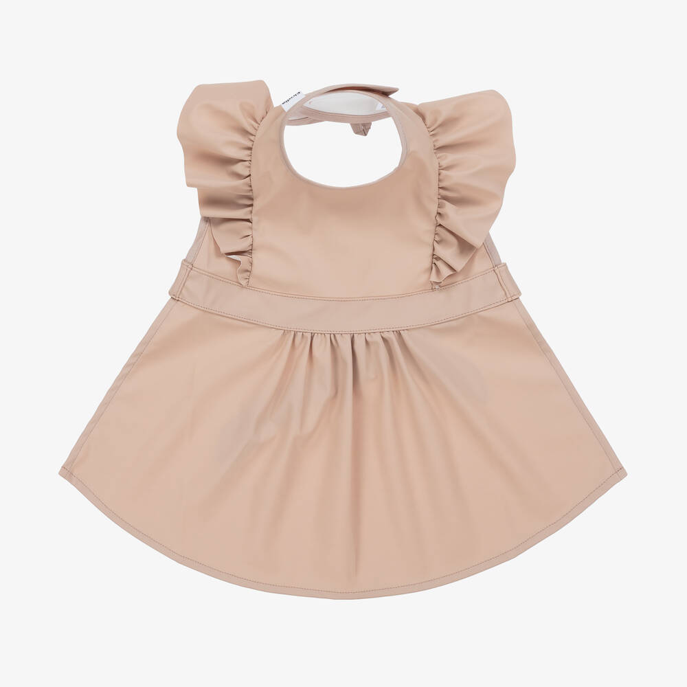 Elodie - Baby Girls Pink Apron Bib | Childrensalon