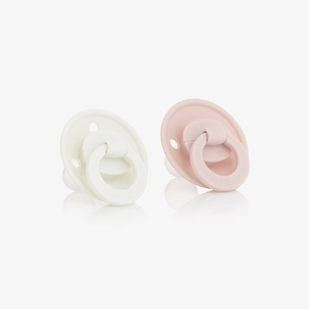 Elodie - Girls Ivory & Pink Binky Bundle Dummies (2 Pack) | Childrensalon