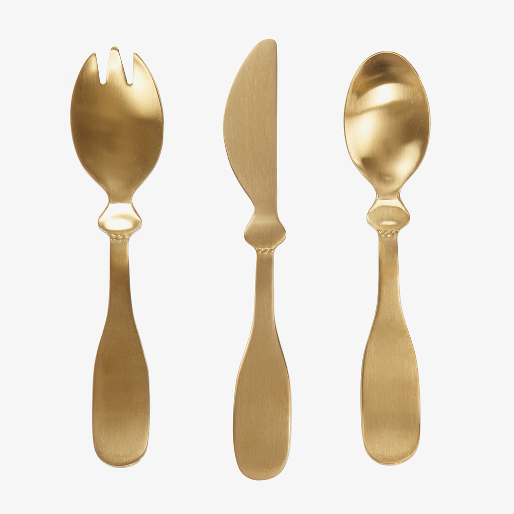Elodie - Gold Cutlery 3 Piece Set | Childrensalon