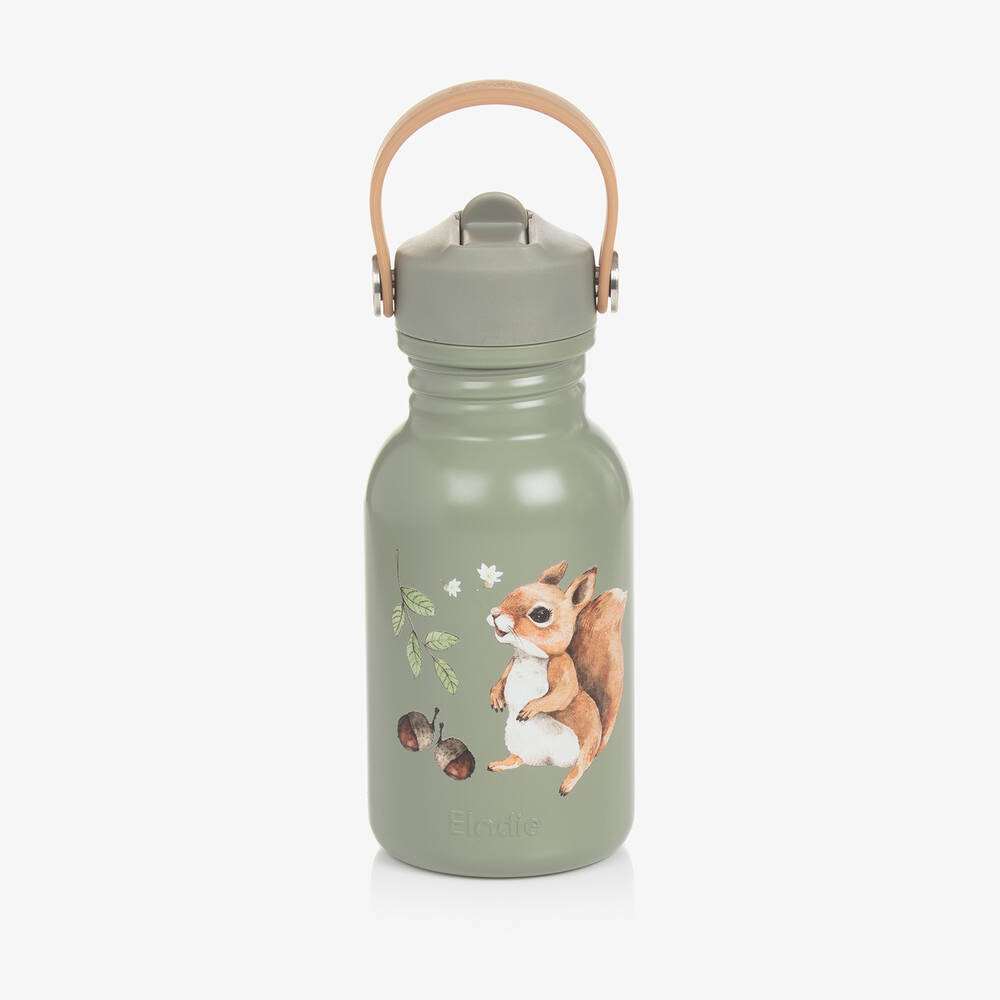 Elodie - Green Chipmunk Water Bottle (16cm) | Childrensalon