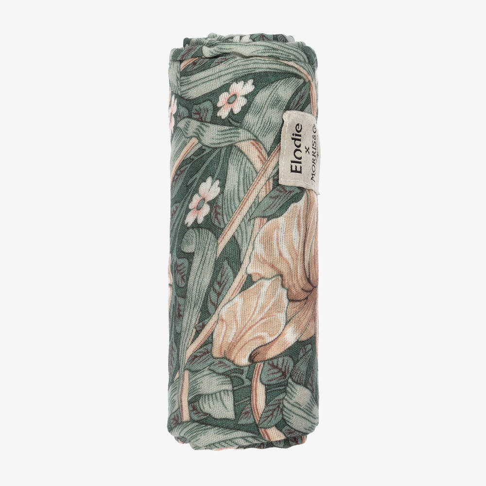 Elodie - Green William Morris Muslin (80cm) | Childrensalon