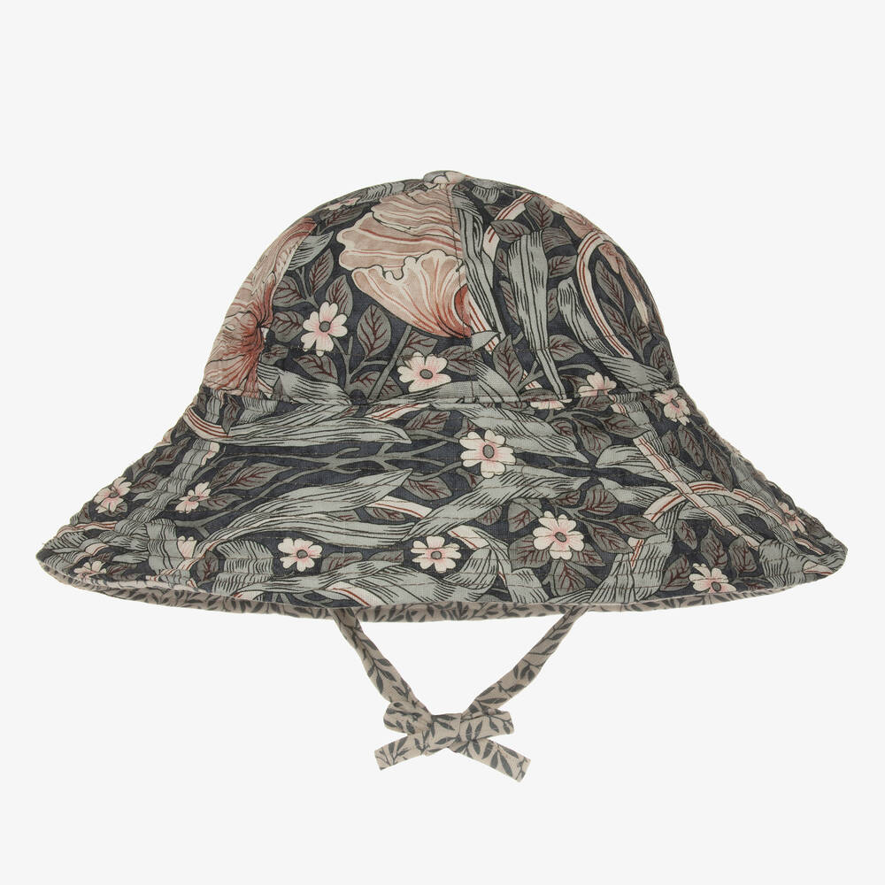 Elodie - Green William Morris Sun Hat | Childrensalon