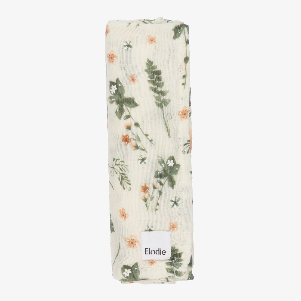 Elodie - Кремовая пеленка в цветочек (80см) | Childrensalon
