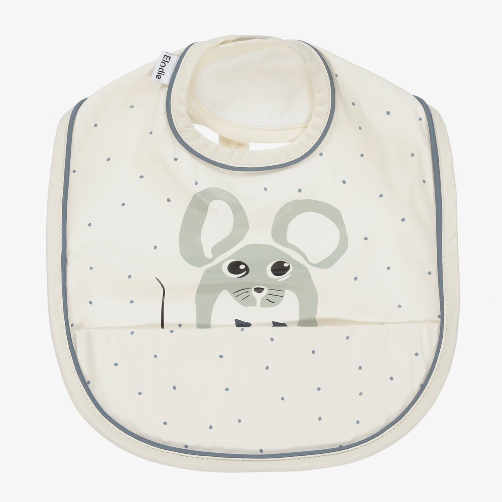 Elodie - Ivory Mouse Baby Bib | Childrensalon