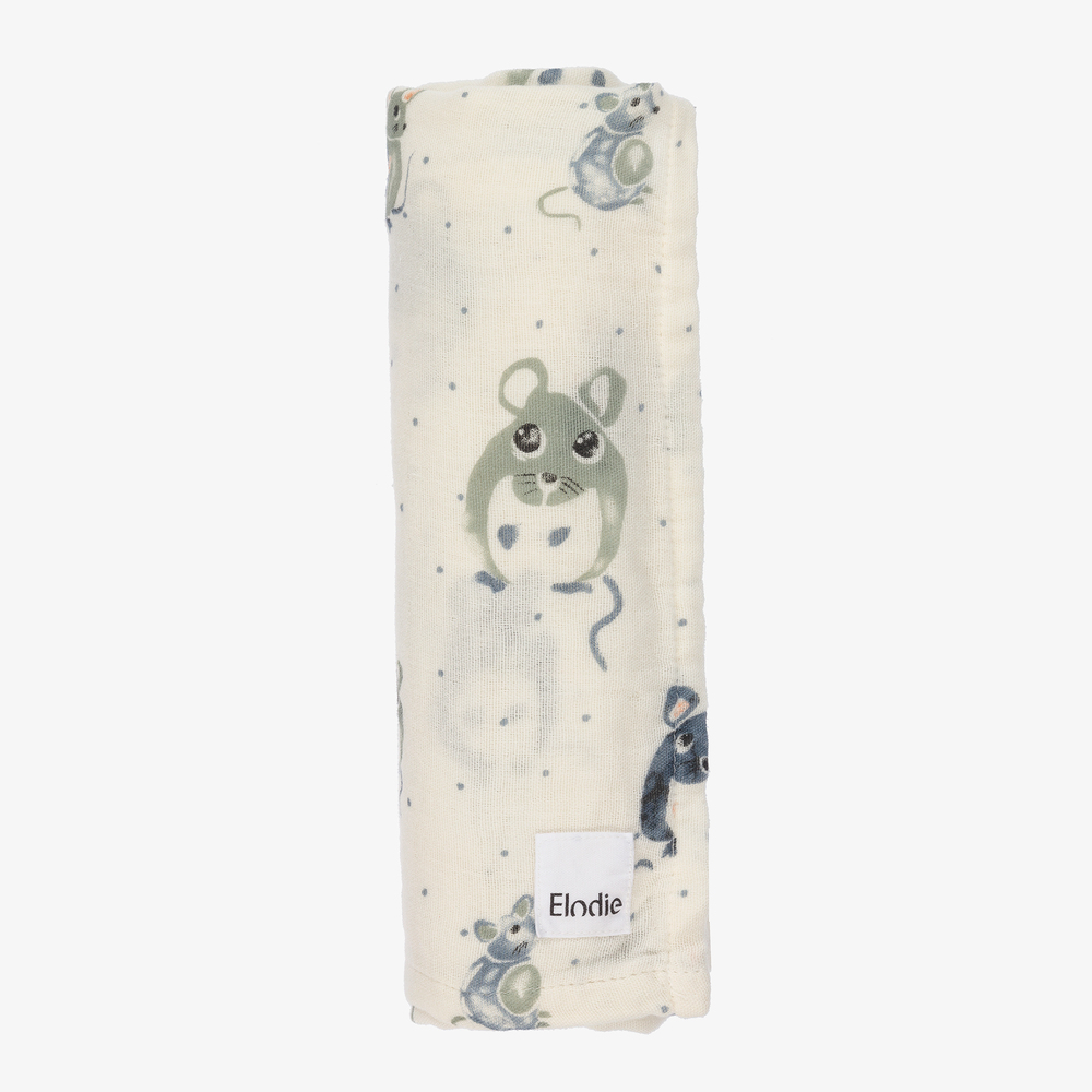 Elodie - Кремовая пеленка с мышками (80см)  | Childrensalon
