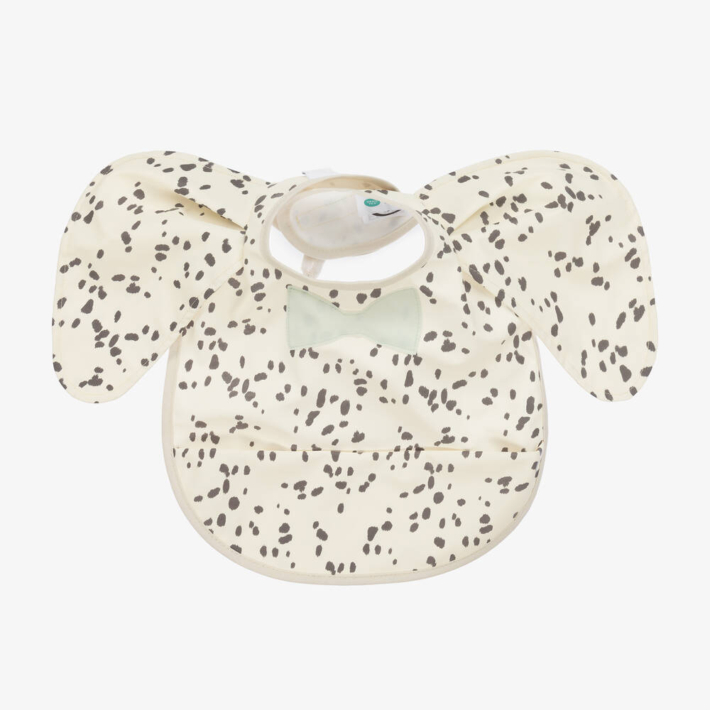 Elodie - Ivory Spotty Dalmation Baby Bib | Childrensalon