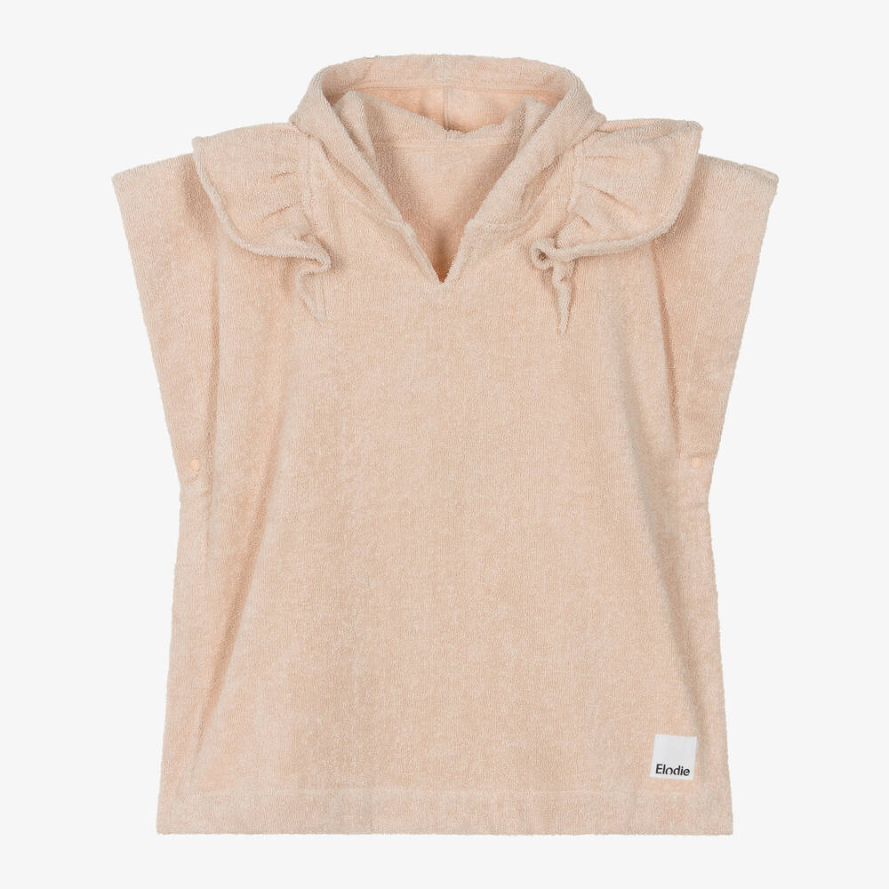 Elodie - Pale Pink Hooded Cotton Poncho Towel | Childrensalon