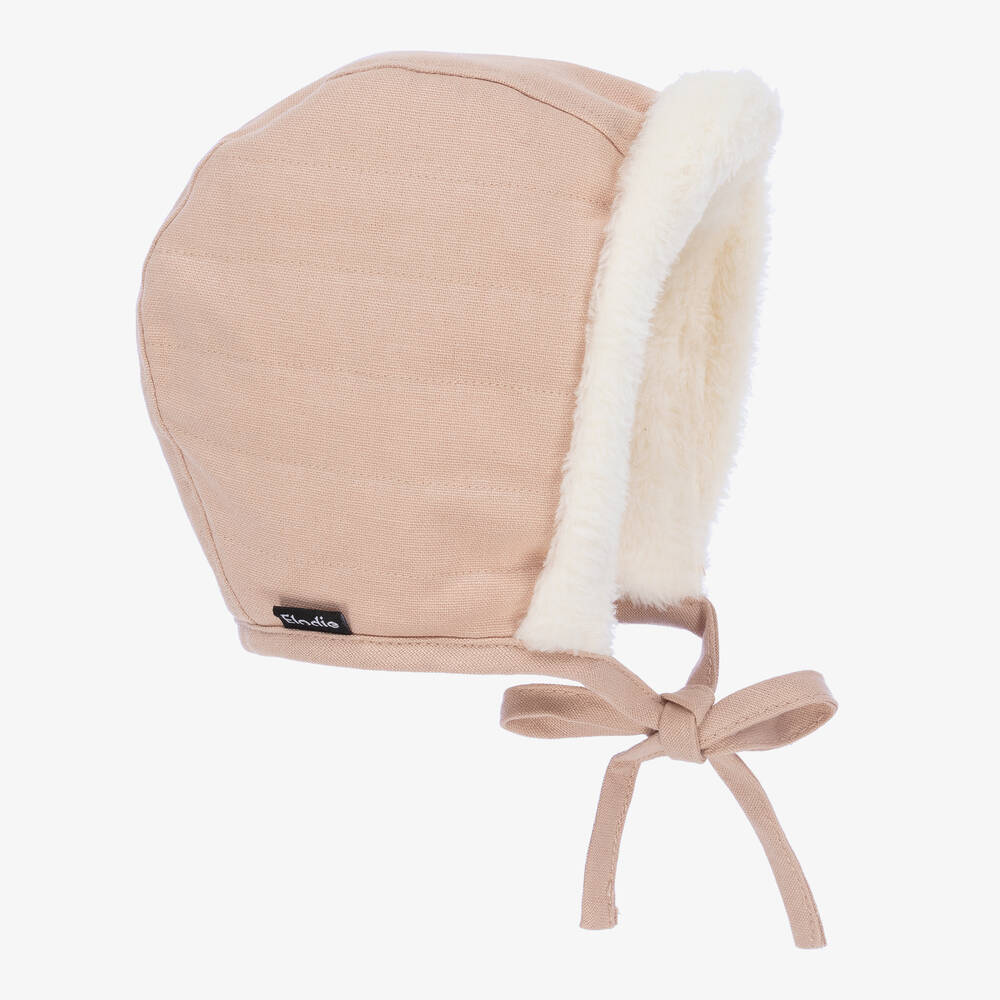 Elodie - Pink Faux Shearling Winter Bonnet | Childrensalon