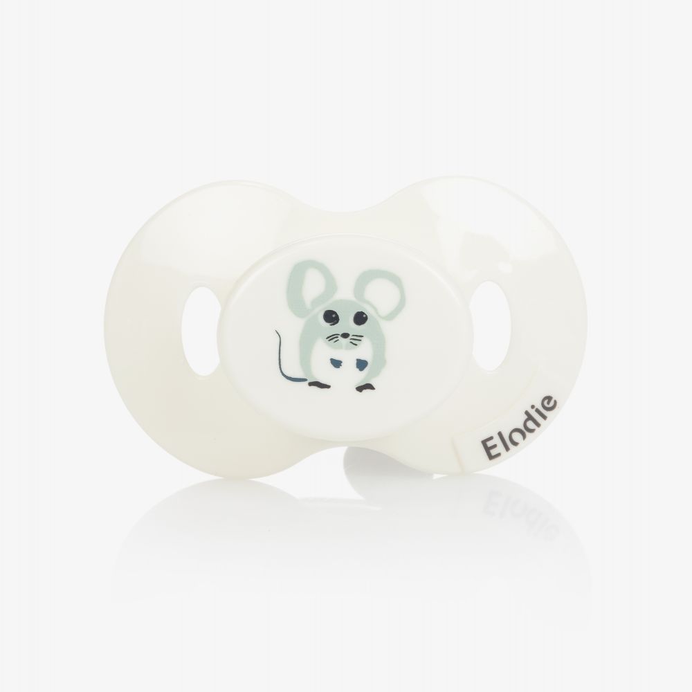 Elodie - Белая ортодонтическая пустышка с мышкой | Childrensalon