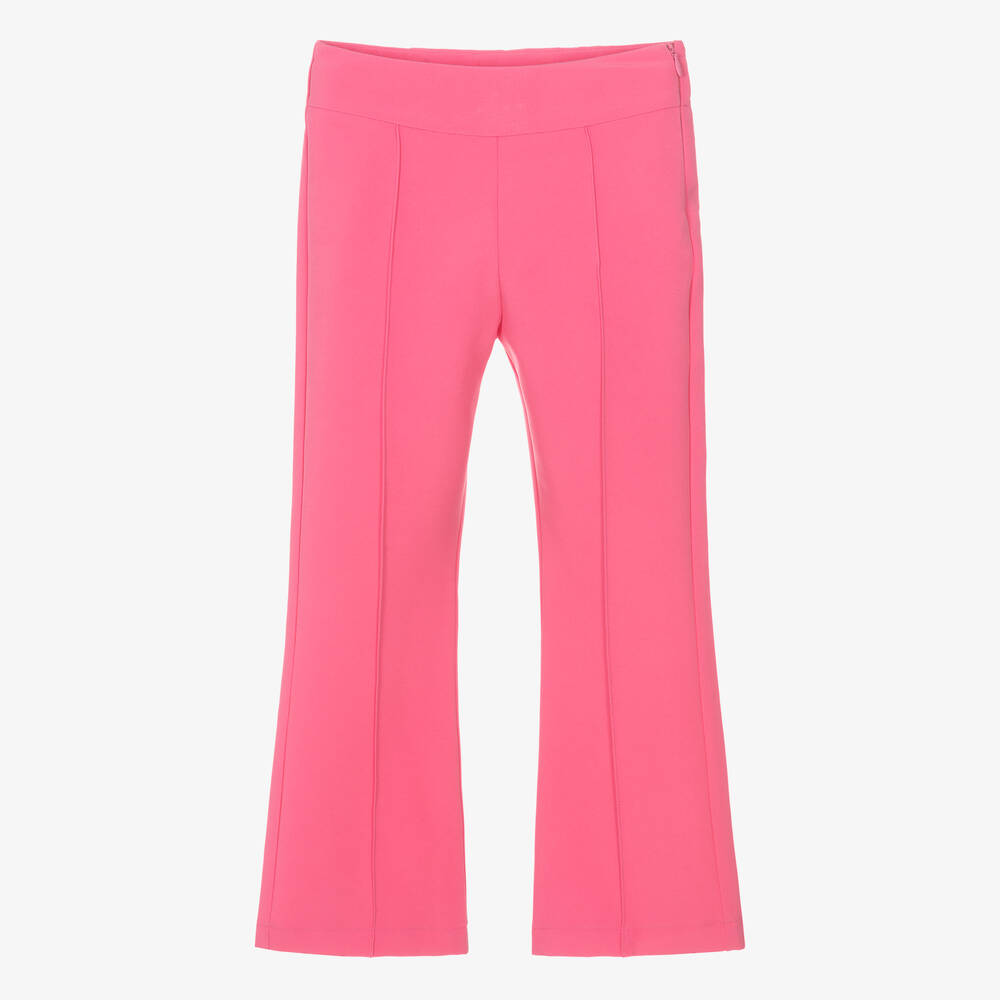 Elsy - Girls Bright Pink Flared Trousers | Childrensalon