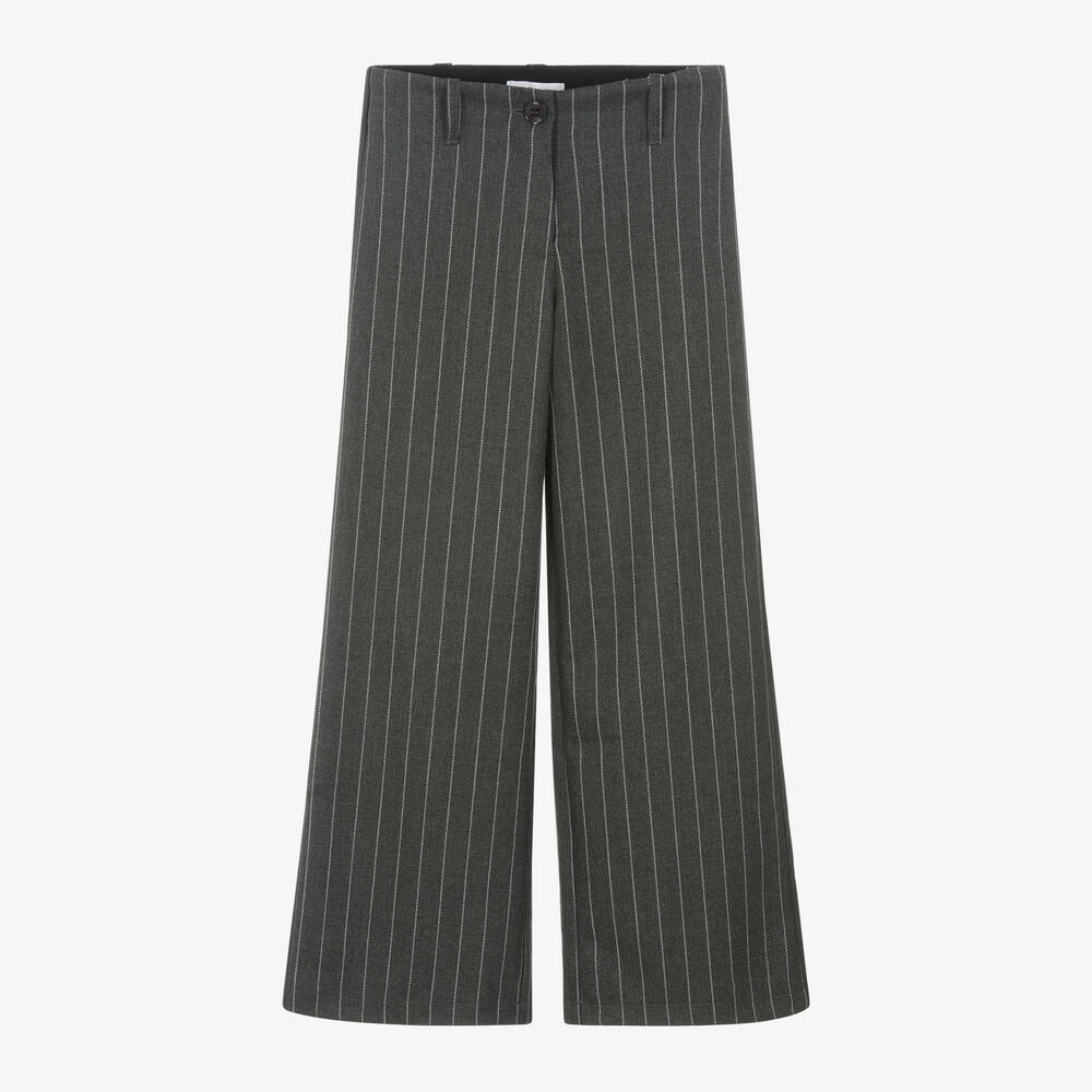 Elsy - Girls Grey Pinstripe Trousers | Childrensalon