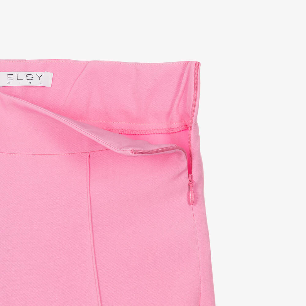 Elsy - Girls Pink Flared Trousers | Childrensalon