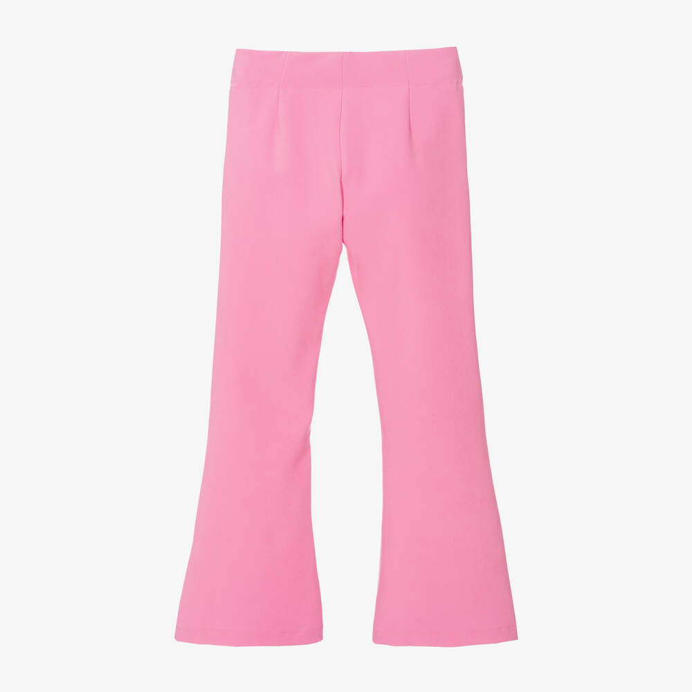 Elsy - Girls Pink Flared Trousers | Childrensalon