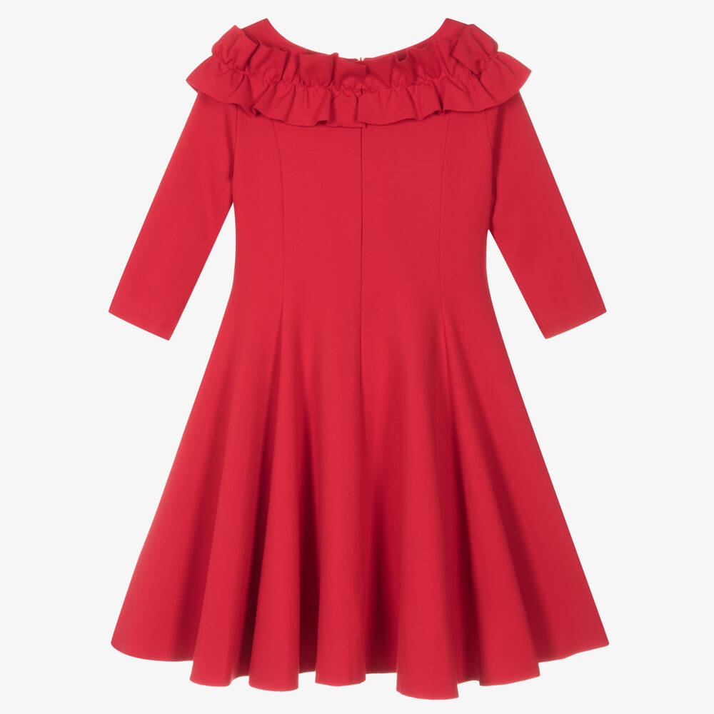 couture by Elsy - Girls Red Milano Jersey Dress | Childrensalon