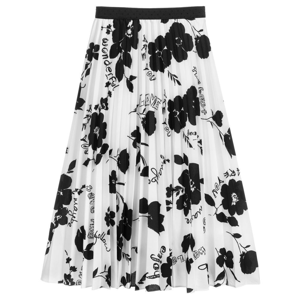 White ☀ Black Floral Skirt | Childrensalon