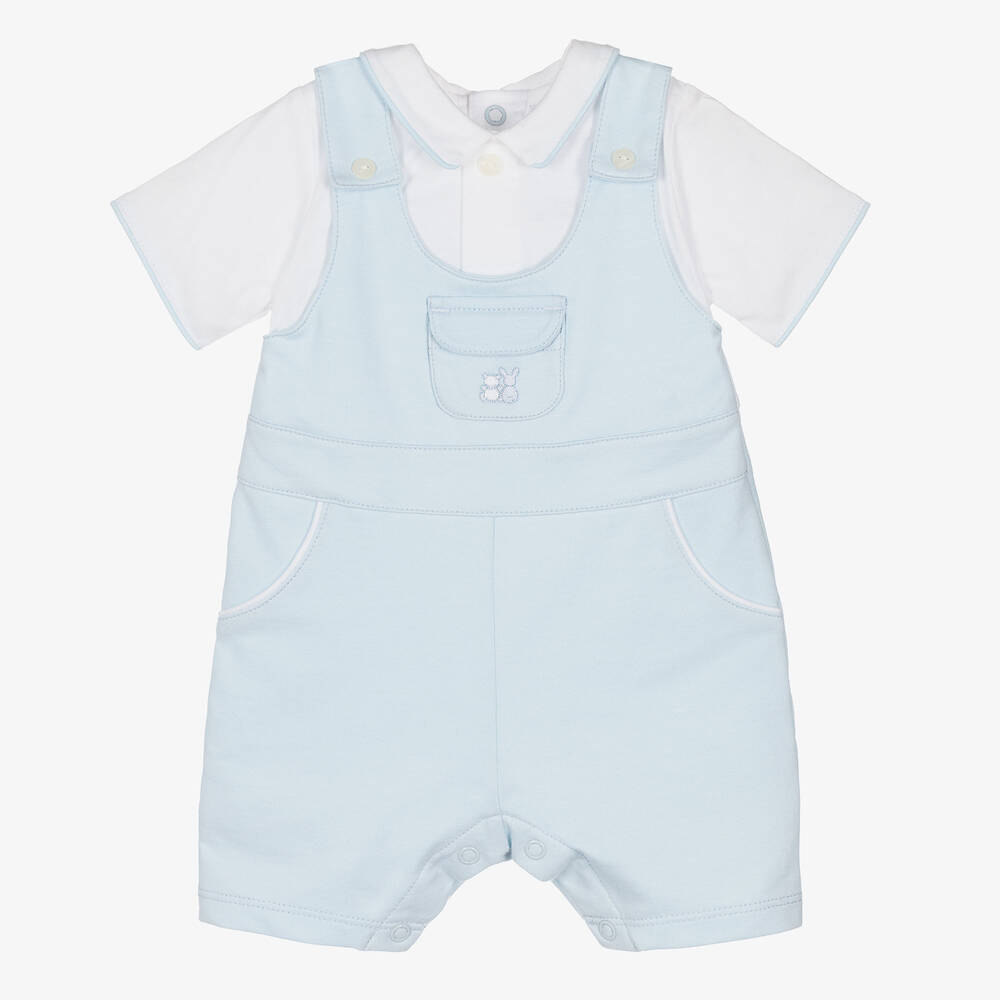 Emile et Rose - Baby Boys Blue & White Cotton Shortie | Childrensalon