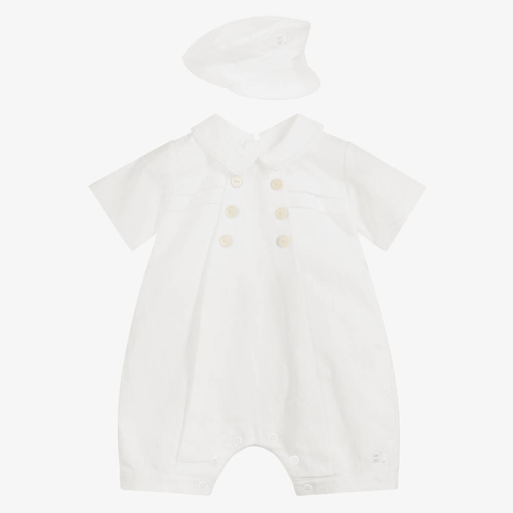 Emile et Rose - Baby Boys Ivory Cotton Babysuit Set | Childrensalon