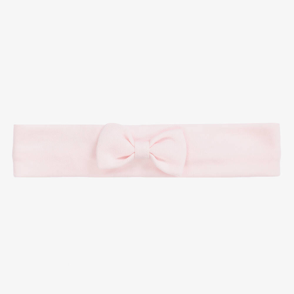 Emile et Rose - Baby Girls Pink Cotton Bow Headband | Childrensalon