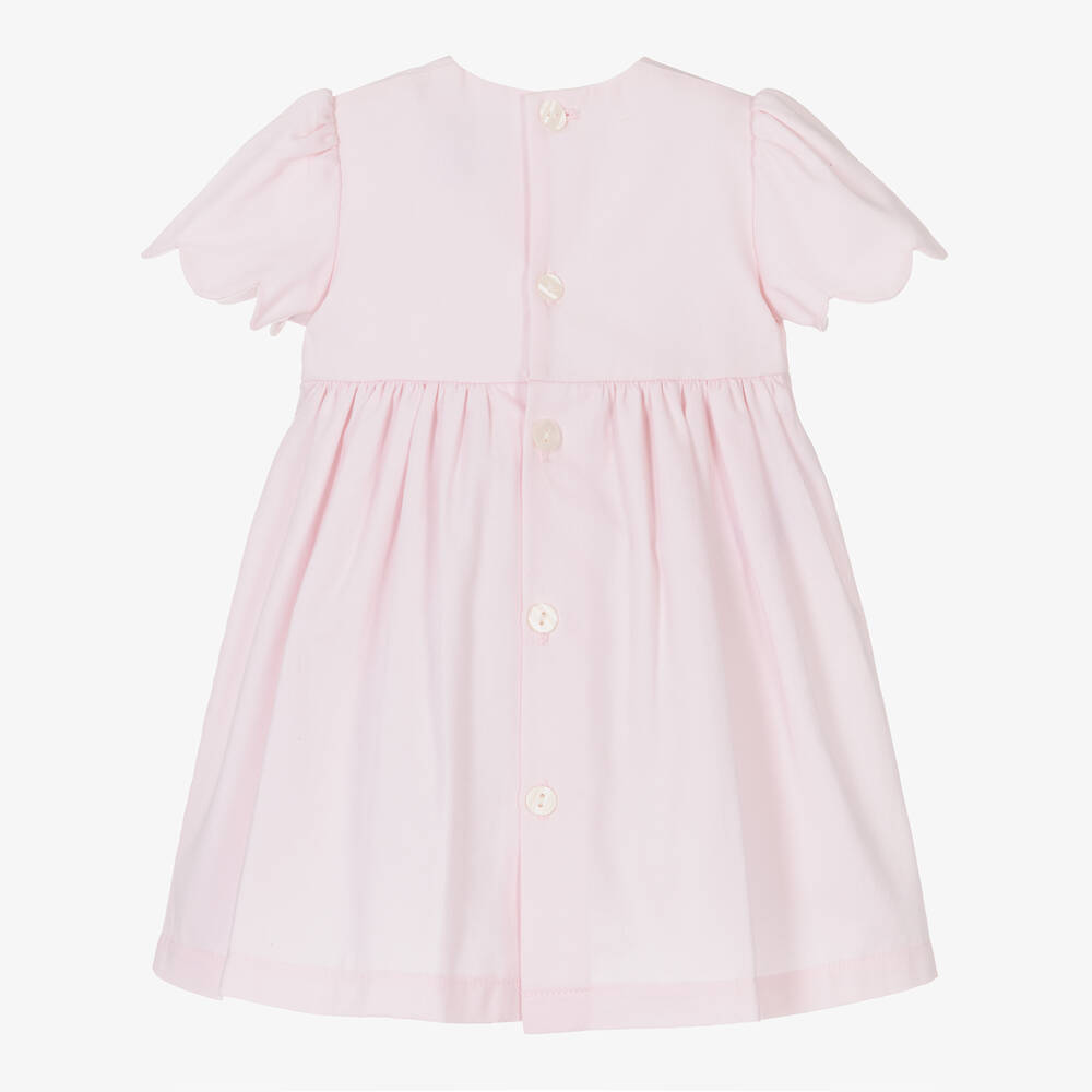 Emile et Rose - Baby Girls Pink Cotton Embroidered Dress | Childrensalon