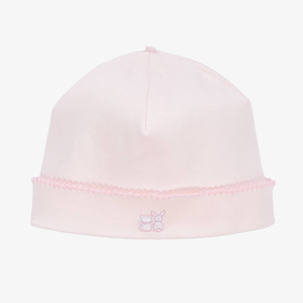 Emile et Rose - Baby Girls Pink Cotton Embroidered Hat | Childrensalon