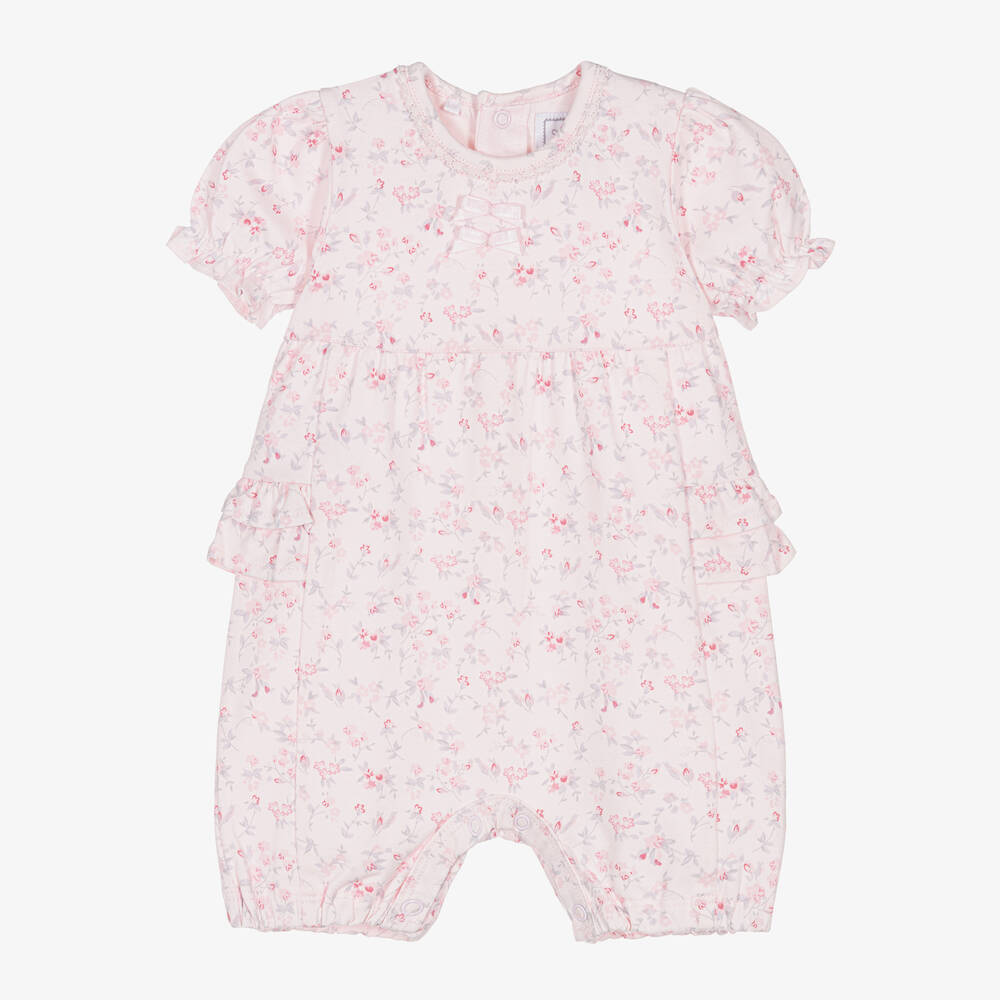 Emile et Rose - Baby Girls Pink Cotton Floral Shortie | Childrensalon