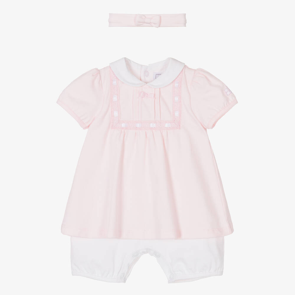 Emile et Rose - Baby Girls Pink Cotton Shortie Set | Childrensalon