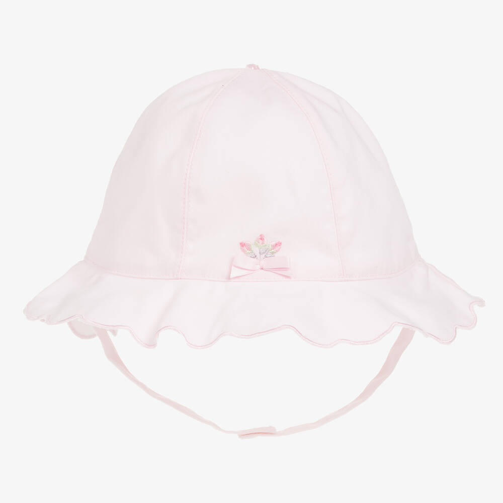 Emile et Rose - قبعة للشمس قطن لون زهري للمولودات | Childrensalon