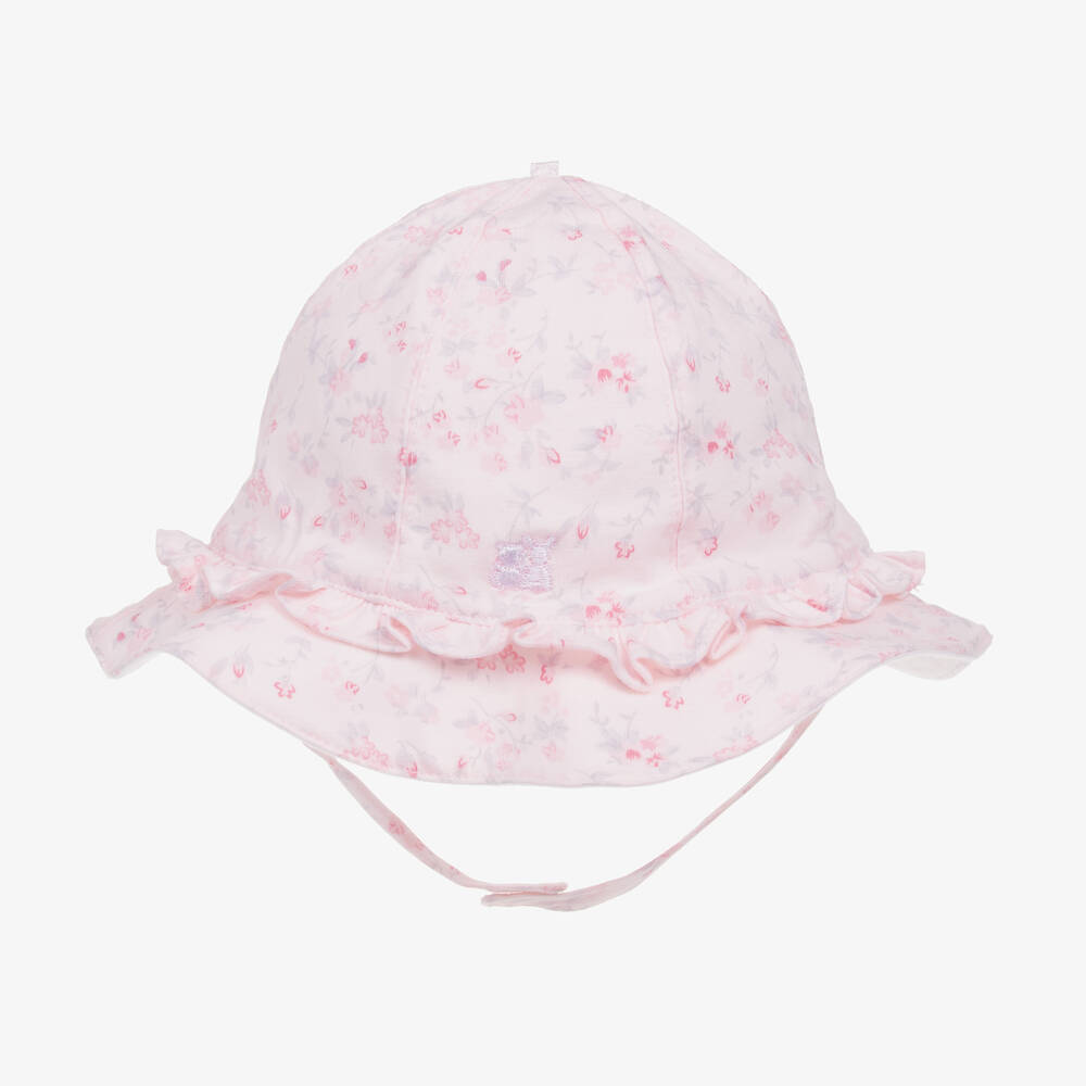 Emile et Rose - Baby Girls Pink Floral Cotton Sun Hat | Childrensalon