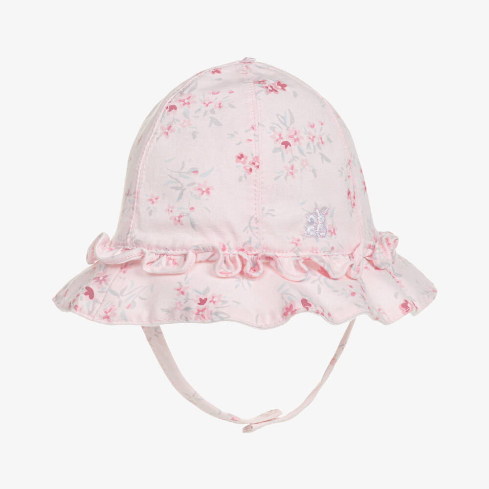 Emile Et Rose Baby Girls Pink Floral Cotton Sun Hat