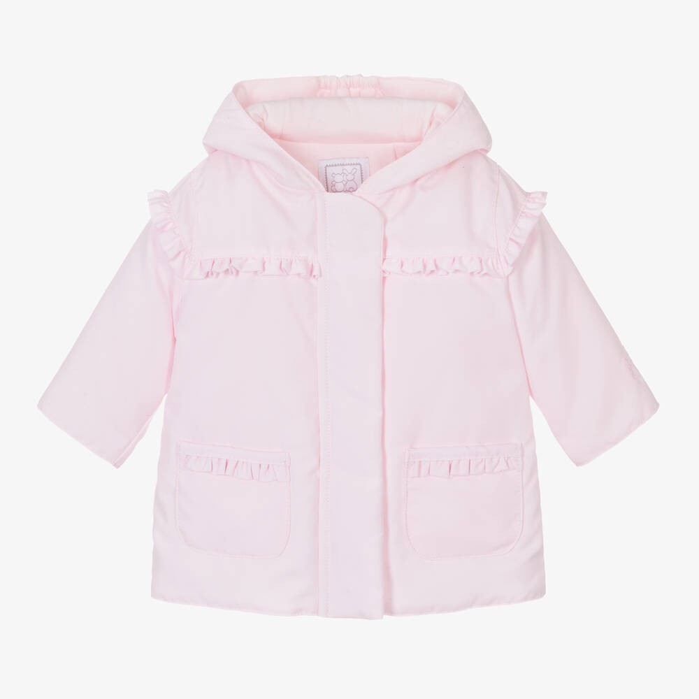 Emile et Rose - Baby Girls Pink Hooded Coat | Childrensalon